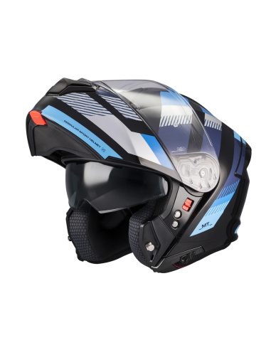 MT HELMETS Casco Modular GENESIS SV Stroke B7 Azul Brillo Totalmente Homologado