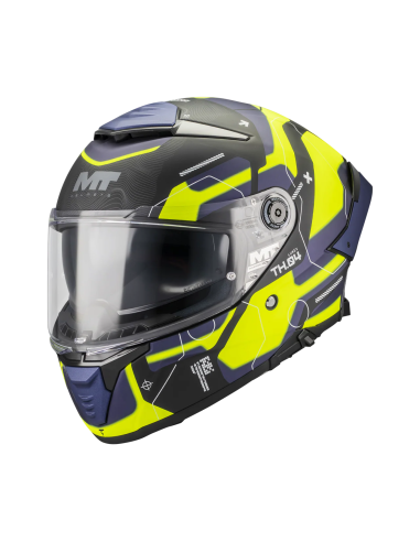 MT HELMETS Casco Integral THUNDER 4 SV Lumex B27 Amarillo Flúor Mate Totalmente Homologado