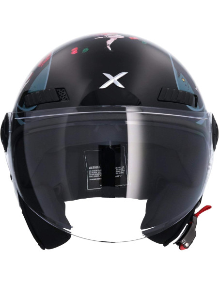 Casco Jet Shiro SH-62 La Betty II Negro Brillo