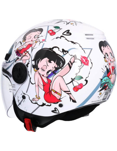 Casco Jet Shiro SH-62 La Betty II Blanco Brillo