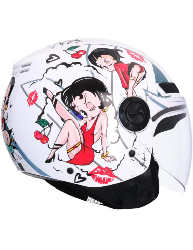 Casco Jet Shiro SH-62 La Betty II Blanco Brillo