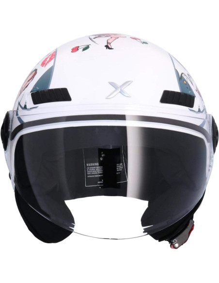 Casco Jet Shiro SH-62 La Betty II Blanco Brillo