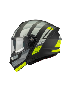 MT HELMETS Casco Modular GENESIS SV Stroke B13 Negro y Amarillo Flúor Totalmente Homologado