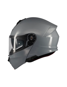 MT HELMETS Casco Modular GENESIS SV Pure A12 Gris Brillo Totalmente Homologado