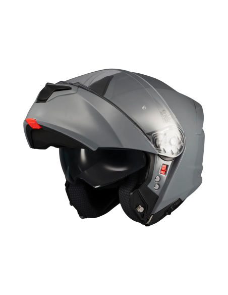 MT HELMETS Casco Modular GENESIS SV Pure A12 Gris Brillo Totalmente Homologado