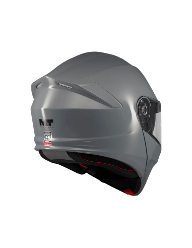 MT HELMETS Casco Modular GENESIS SV Pure A12 Gris Brillo Totalmente Homologado