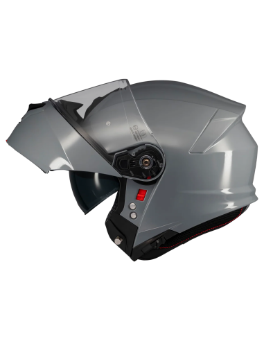 MT HELMETS Casco Modular GENESIS SV Pure A12 Gris Brillo Totalmente Homologado