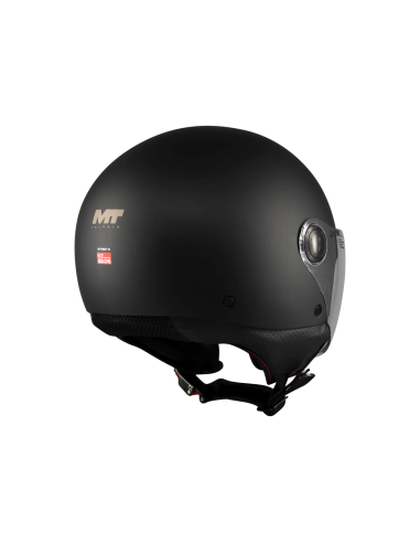 MT HELMETS Casco Jet STREET S Pure A1 Negro Mate Totalmente Homologado