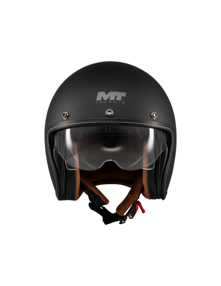 MT HELMETS Casco Jet LEMANS 2 SV S Pure A1 Negro Mate Totalmente Homologado