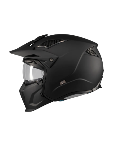 MT HELMETS Casco Modular STREETFIGHTER SV S Pure A1 Negro Mate Totalmente Homologado