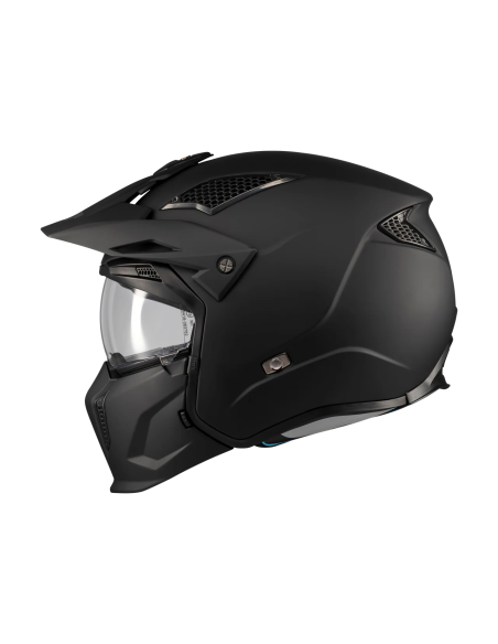 MT HELMETS Casco Modular STREETFIGHTER SV S Pure A1 Negro Mate Totalmente Homologado