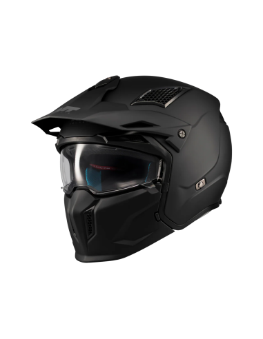 MT HELMETS Casco Modular STREETFIGHTER SV S Pure A1 Negro Mate Totalmente Homologado