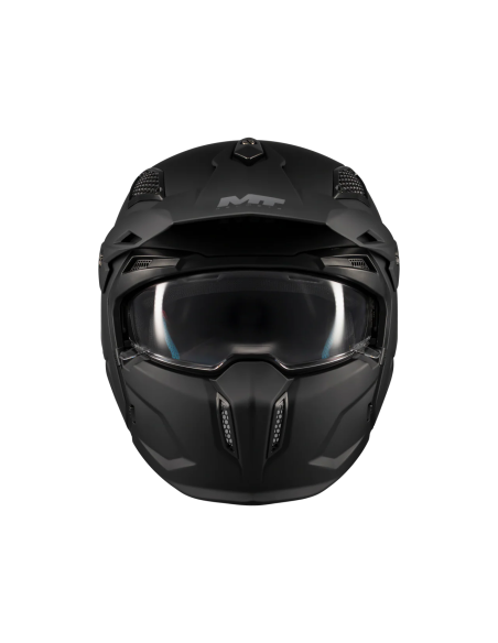 MT HELMETS Casco Modular STREETFIGHTER SV S Pure A1 Negro Mate Totalmente Homologado