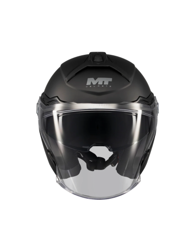 MT HELMETS Casco JET COSMO SV Pure A1 Negro Mate Totalmente Homologado