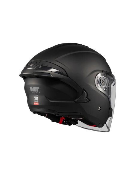 MT HELMETS Casco JET COSMO SV Pure A1 Negro Mate Totalmente Homologado