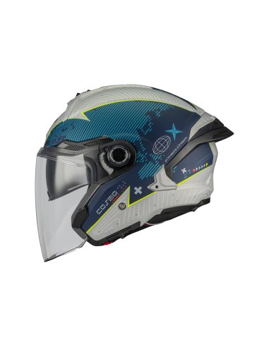 MT HELMETS Casco JET COSMO SV Layout C7 Azul Mate Totalmente Homologado