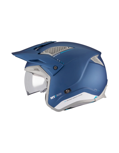 MT HELMETS Casco JET DISTRICT SV S Soul C7 Azul Mate Totalmente Homologado