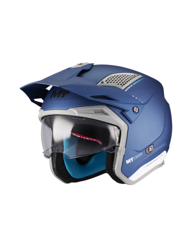 MT HELMETS Casco JET DISTRICT SV S Soul C7 Azul Mate Totalmente Homologado
