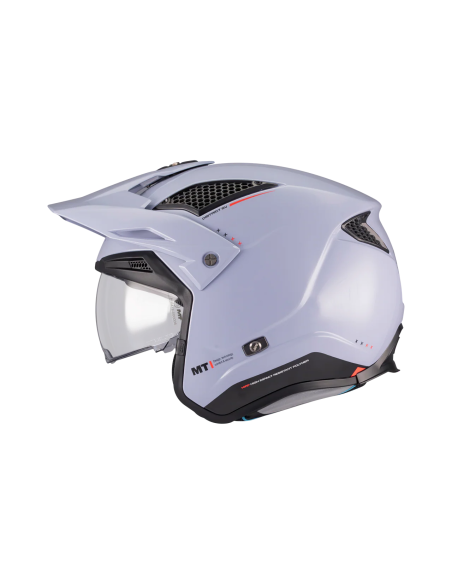 MT HELMETS Casco JET DISTRICT SV S Soul C17 Blanco Brillo Totalmente Homologado
