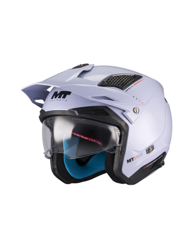 MT HELMETS Casco JET DISTRICT SV S Soul C17 Blanco Brillo Totalmente Homologado
