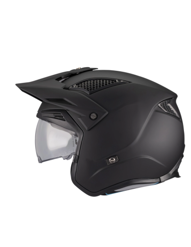 MT HELMETS Casco JET DISTRICT SV S Pure A1 Negro Mate Totalmente Homologado