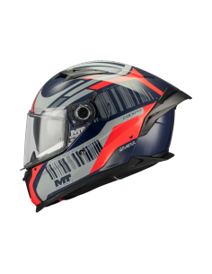 MT HELMETS Casco Integral BRAKER SV Cockpit C5 Negro y Rojo Brillo Totalmente Homologado