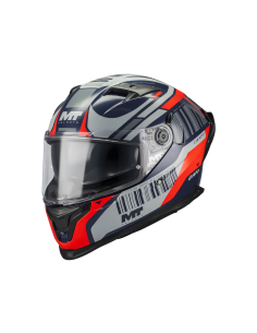 MT HELMETS Casco Integral BRAKER SV Cockpit C5 Negro y Rojo Brillo Totalmente Homologado 2