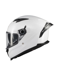 MT HELMETS Casco Integral BRAKER SV Pure A0 Blanco Brillo Totalmente Homologado