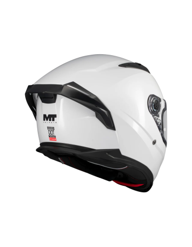 MT HELMETS Casco Integral BRAKER SV Pure A0 Blanco Brillo Totalmente Homologado