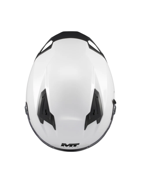 MT HELMETS Casco Integral BRAKER SV Pure A0 Blanco Brillo Totalmente Homologado