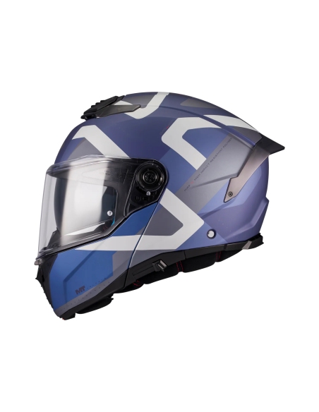 MT HELMETS Casco Modular ATOM 2 SV Dexter C2 Azul Mate Totalmente Homologado