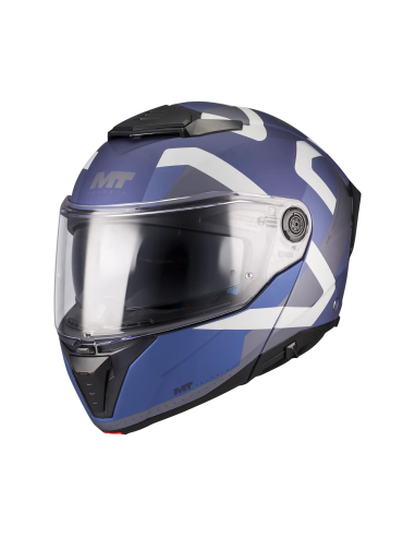 MT HELMETS Casco Modular ATOM 2 SV Dexter C2 Azul Mate Totalmente Homologado