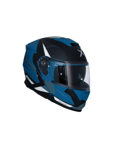 SHIRO HELMETS Casco Modular Modelo DISCOVER STRADA Negro Mate y Azul Totalmente Homologado