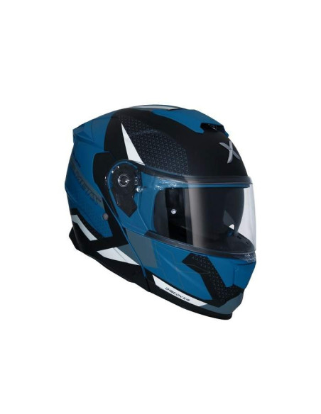 SHIRO HELMETS Casco Modular Modelo DISCOVER STRADA Negro Mate y Azul Totalmente Homologado