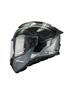 MT HELMETS Casco Modular Modelo ATOM 2 SV HIGHLANDS C2 Negro Brillo Totalmente Homologado
