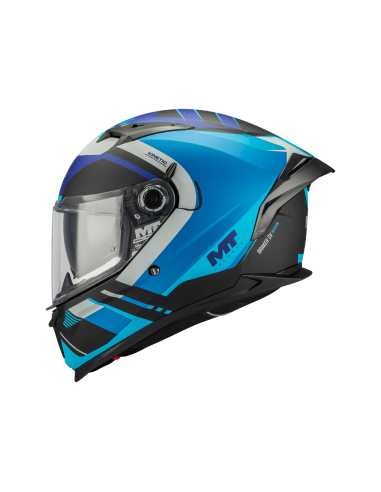 MT HELMETS Casco Integral BRAKER SV Inception B7 Azul Mate Totalmente Homologado