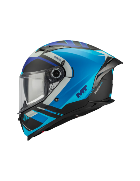 MT HELMETS Casco Integral BRAKER SV Inception B7 Azul Mate Totalmente Homologado