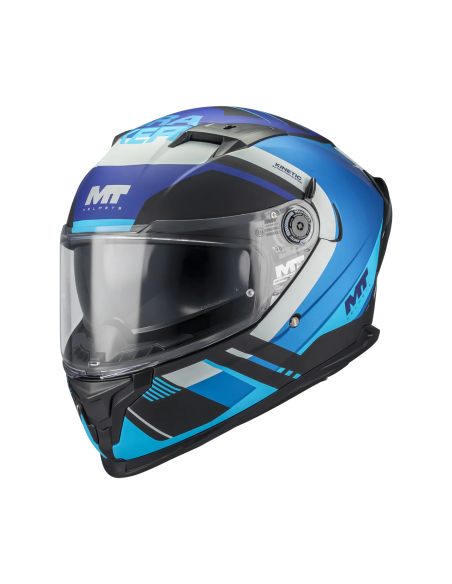 MT HELMETS Casco Integral BRAKER SV Inception B7 Azul Mate Totalmente Homologado