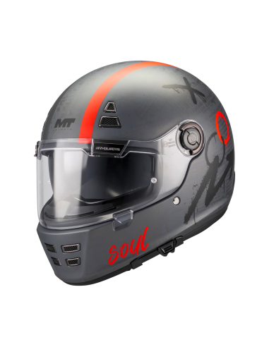 MT HELMETS Casco Integral JARAMA SV PAPERCUT C15 Negro y Rojo Mate Totalmente Homologado