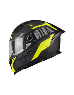 MT HELMETS Casco Integral BRAKER SV COCKPIT B13 Negro y Flúor Mate Totalmente Homologado