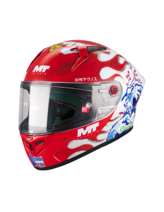 MT HELMETS Casco Integral Modelo KRE+ S YAMANAKA 2025 A5 Blanco y Rojo Brillo 2