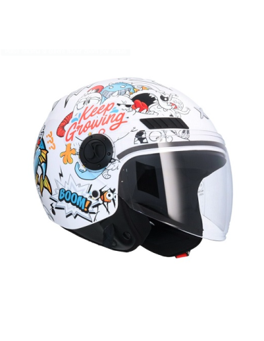 AXOR HELMETS Casco JET Modelo KIOTO SEA DRAGON Blanco