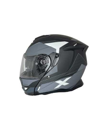 SHIRO HELMETS Casco Modular Modelo DISCOVER ROUTE Negro Mate y Blanco Totalmente Homologado