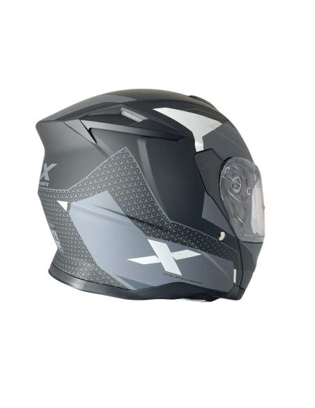 SHIRO HELMETS Casco Modular Modelo DISCOVER ROUTE Negro Mate y Blanco Totalmente Homologado