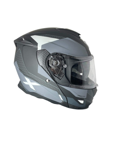 SHIRO HELMETS Casco Modular Modelo DISCOVER ROUTE Negro Mate y Blanco Totalmente Homologado