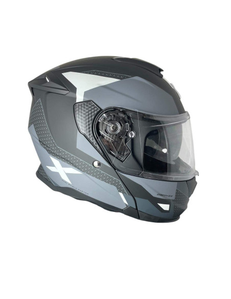 SHIRO HELMETS Casco Modular Modelo DISCOVER ROUTE Negro Mate y Blanco Totalmente Homologado