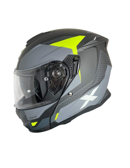 SHIRO HELMETS Casco Modular Modelo DISCOVER ROUTE Negro Mate y Amarillo Flúor Totalmente Homologado
