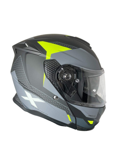 SHIRO HELMETS Casco Modular Modelo DISCOVER ROUTE Negro Mate y Amarillo Flúor Totalmente Homologado