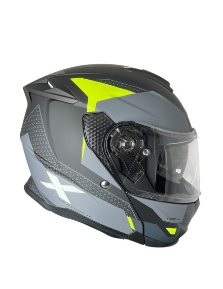 SHIRO HELMETS Casco Modular Modelo DISCOVER ROUTE Negro Mate y Amarillo Flúor Totalmente Homologado