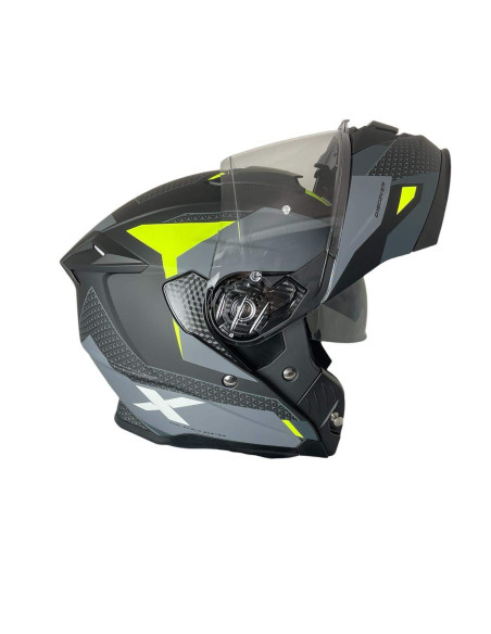 SHIRO HELMETS Casco Modular Modelo DISCOVER ROUTE Negro Mate y Amarillo Flúor Totalmente Homologado